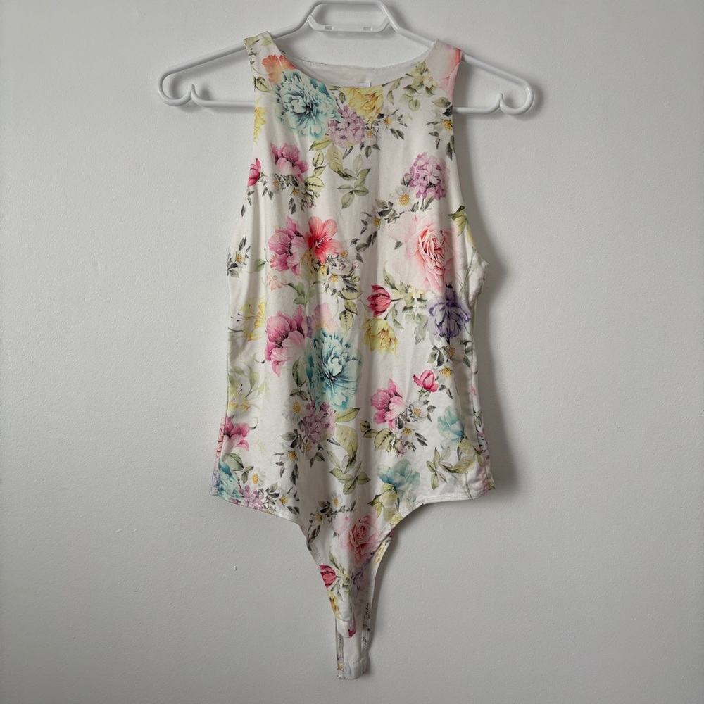 Live in the Moment Floral High-Neck Sleeveless Bodysuit - size M